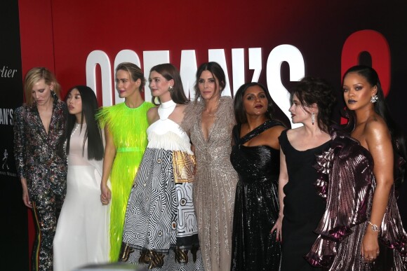 Cate Blanchett, Akwafina, Sarah Paulson, Anne Hathaway, Sandra Bullock, Mindy Kaling, Helena Bonham Carter, Rihanna à la première du film 'Ocean's 8' à New York, le 5 juin 2018