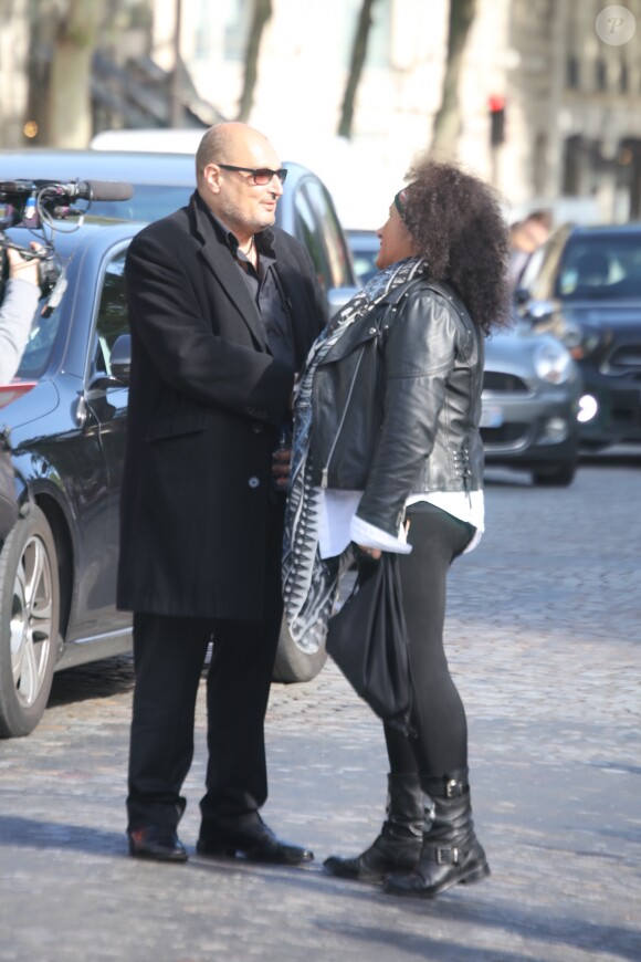 Exclusif - Le cousin de Johnny Hallyday, Michael Ketcham Halliday arrive à la messe hommage pour le 75ème anniversaire de Johnny Hallyday en l'église de La Madeleine à Paris. Le 15 juin 2018