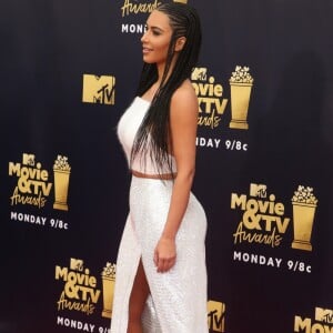 Kim Kardashian West - Les célébrités posent lors du photocall de la soirée des "MTV Movie And TV Awards" à Santa Monica le 16 juin 2018.