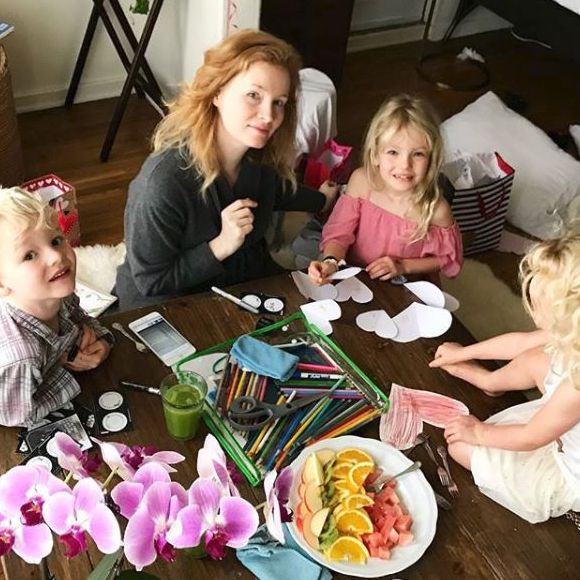 La femme de James Van Der Beek et leurs enfants, Instagram, 14 février 2018