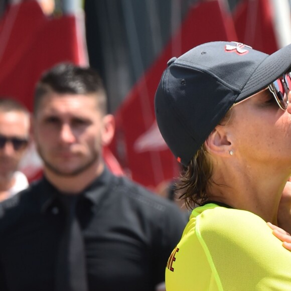 La princesse Charlene de Monaco, le prince Jacques lors du Water Bike Challenge, au profit de la Fondation princesse Charlene de Monaco au départ du Yacht Club de Monaco le 17 juin 2018. © Bruno Bebert / Bestimage