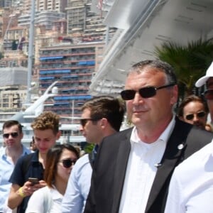 Le prince Albert II de Monaco, la princesse Gabriella lors du Water Bike Challenge, au profit de la Fondation princesse Charlene de Monaco au départ du Yacht Club de Monaco le 17 juin 2018. © Bruno Bebert / Bestimage