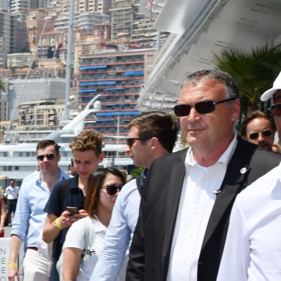 Le prince Albert II de Monaco, la princesse Gabriella lors du Water Bike Challenge, au profit de la Fondation princesse Charlene de Monaco au départ du Yacht Club de Monaco le 17 juin 2018. © Bruno Bebert / Bestimage