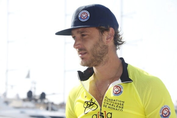 Pierre Casiraghi lors du Water Bike Challenge, au profit de la Fondation princesse Charlene de Monaco au départ du Yacht Club de Monaco le 17 juin 2018. © Jean-François Ottonello / Nice Matin / Bestimage