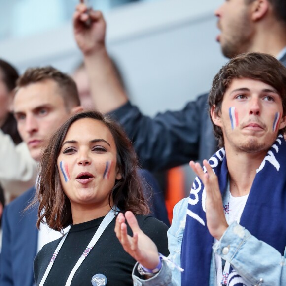 Valérie Bègue et Dylan Deschamps lors du match de coupe du monde opposant la France au Pérou au stade Ekaterinburg à Yekaterinburg, Russie, le 21 juin 2018. La France a gagné 1-0. © Cyril Moreau/Bestimage