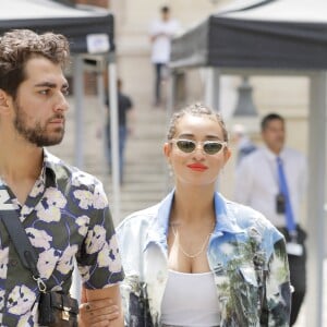 Camélia Jordana et un ami au défilé de mode Balmain homme collection printemps-été 2019 lors de la fashion week à Paris le 24 juin 2018 © Veeren/CVS/Bestimage