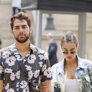 Camélia Jordana et un ami au défilé de mode Balmain homme collection printemps-été 2019 lors de la fashion week à Paris le 24 juin 2018 © Veeren/CVS/Bestimage