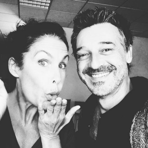 Astrid Veillon et Stéphane Blancafort sur le tournage de Tandem - Instagram, septembre 2016
