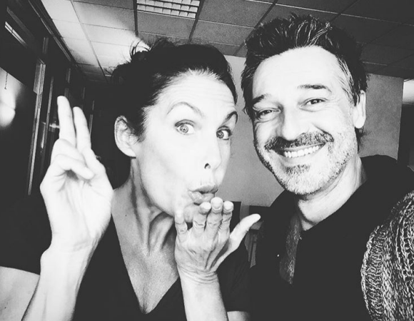 Astrid Veillon et Stéphane Blancafort sur le tournage de Tandem - Instagram, septembre 2016