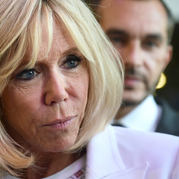 La Première Dame Brigitte Macron (Trogneux) et son directeur de cabinet Pierre-Olivier Costa - La Première Dame française assiste au lancement de la fondation Femmes@Numérique pour rééquilibrer la répartition hommes-femmes dans les entreprises des nouvelles technologies à la cité des sciences et de l'industrie à Paris, France, le 27 juin 2018. La Première Dame est venue à la réception et a rencontré plusieurs associations dont elle a salué les "belles initiatives". © Giancarlo Gorassini/Bestimage  First Lady during the inauguration of the foundation Femmes@Numerique at the cité des sciences et de l'industrie in Paris, France, on June 27, 2018.27/06/2018 - Paris