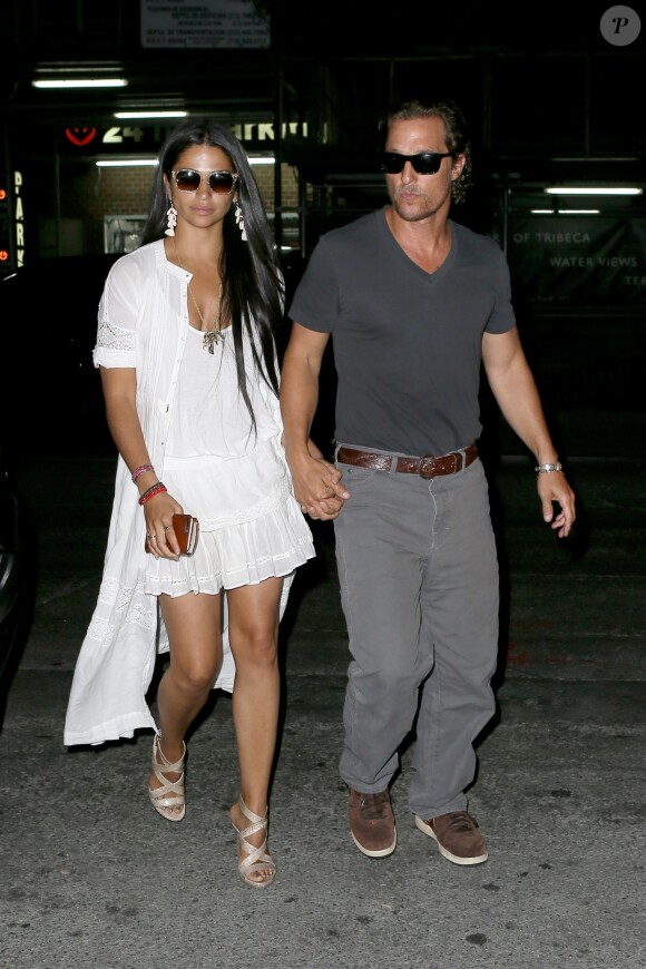 Matthew McConaughey et sa femme Camila Alves sont allés au cinéma en amoureux à Tribeca à New York, le 27 septembre 2017