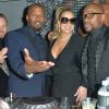 Floyd Mayweather (à droite) s'amuse avec Jamie Foxx et Mariah Carey lors de sa soirée d'anniversaire à Los Angeles, le 24 février 2018