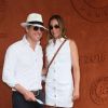 Hugh Grant et sa femme Anna Elisabet Eberstein au village lors des internationaux de tennis de Roland Garros à Paris, le 10 juin 2018. © Moreau-Jacovides/Bestimage