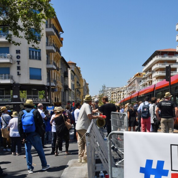 Exclusif - Une vue générale durant l'inauguration de la ligne 2 Ouest Est du tramway sur le tronçon aérien entre le CADAM et Magnan à Nice 30 juin 2018. Ce tramway est le premier au monde à utiliser un système innovant de recharge ponctuelle en station permettant une autonomie totale entre les stations aèriennes. Le SRS est un système de recharge statique par le sol mis au point par Alstom. Un tramway plus propre, plus performant avec un design signé par le niçois Ora Ito. Cet été, de 7h à 21h et jusqu'au 2 septembre les 7kms mis en service seront gratuits pour les usagers, d'ici septembre 2019 la partie souterraine sera terminée et les passagers pourront rejoindre l'aéroport en partant du port en 26 minutes.30/06/2018 - Nice