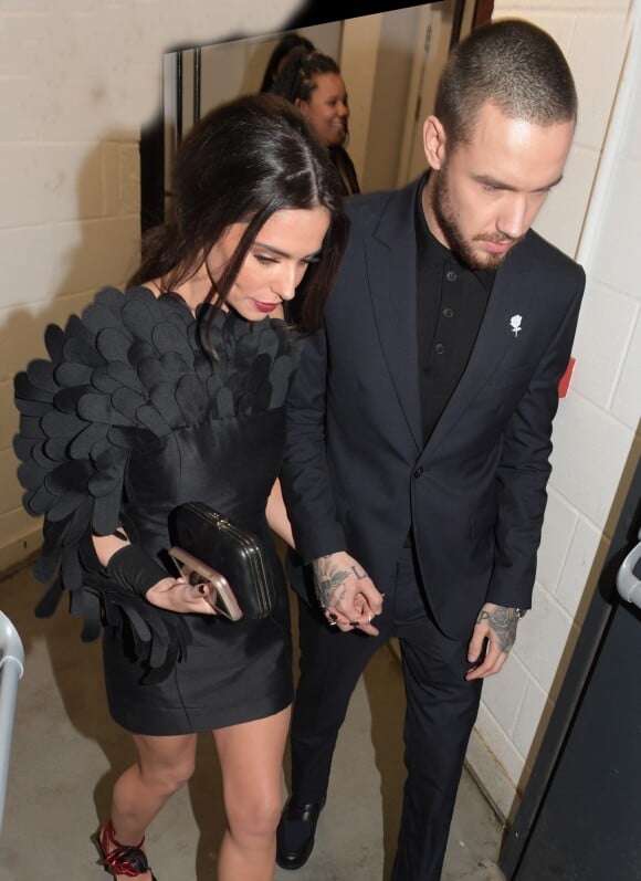 Cheryl Cole et son compagnon Liam Payne à la sortie de l'hôtel Ned Hotel à Londres, Royaume Uni, le 21 février 2018.