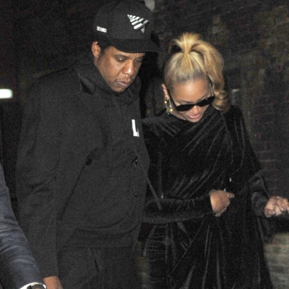 Beyonce et son mari Jay-Z à la sortie du "Arts Club" à Londres, le 21 juin 2018.