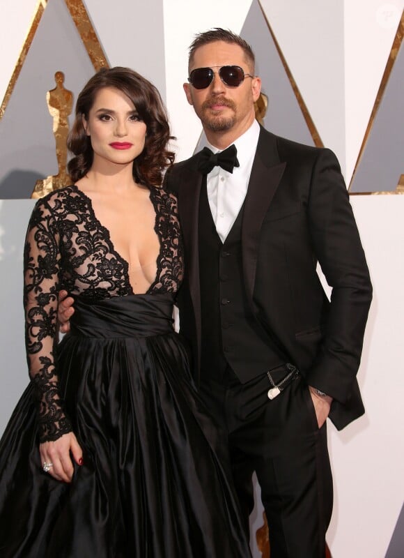 Tom Hardy et sa femme Charlotte Riley - Arrivées à la 88ème cérémonie des Oscars à Los Angeles le 28 février 2016.