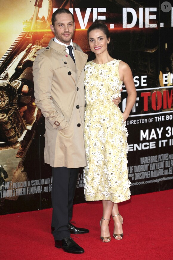 Tom Hardy, Charlotte Riley lors de la première mondiale du film "Edge of Tomorrow" à Londres, le 27 mai 2014.