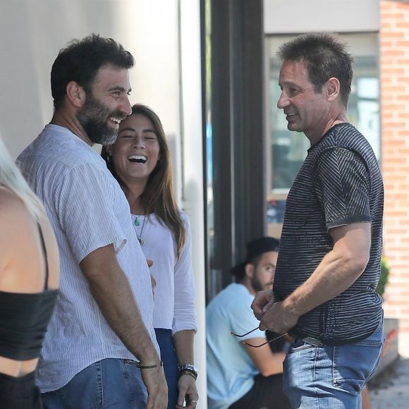Exclusif - David Duchovny est allé déjeuner avec sa compagne Monique Pendleberry à Brentwood, le 25 juin 2018
