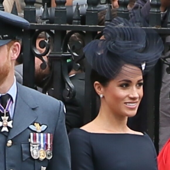 Le prince Harry, duc de Sussex, et Meghan Markle, duchesse de Sussex - La famille royale d'Angleterre à la sortie de l'abbaye de Westminster pour le centenaire de la RAF à Londres. Le 10 juillet 2018