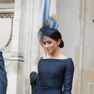 Le prince Harry, duc de Sussex et Meghan Markle, duchesse de Sussex - La famille royale d'Angleterre à la sortie de l'abbaye de Westminster pour le centenaire de la RAF à Londres. Le 10 juillet 2018