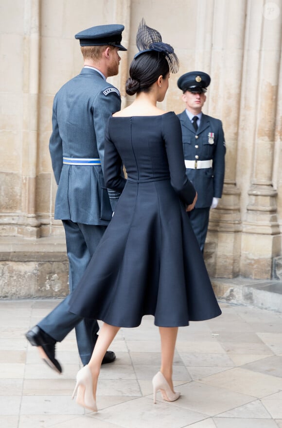 Le prince Harry, duc de Sussex, et Meghan Markle, duchesse de Sussex - Arrivées de la famille royale d'Angleterre à l'abbaye de Westminster pour le centenaire de la RAF à Londres. Le 10 juillet 2018