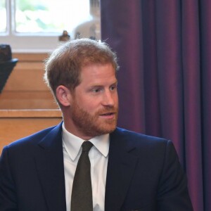 Le prince Harry, duc de Sussex, et sa femme Meghan Markle, duchesse de Sussex lors d'un entretien avec Leo Varadkar (Taoiseach) au "Government Buildings" lors de leur visite à Dublin, le 10 juillet 2018.