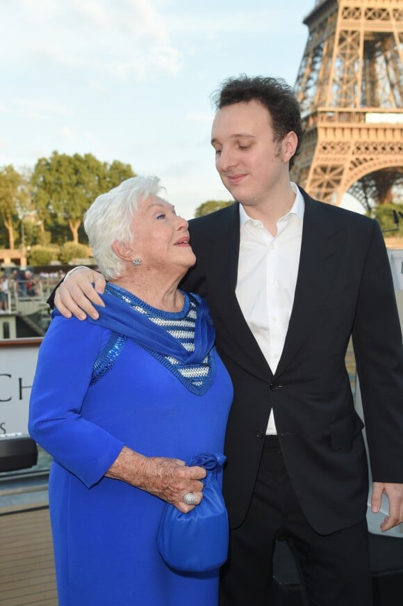 Line Renaud et Martin Rey-Chirac - Soirée du 90e anniversaire de Line Renaud sur le bateau Potel & Chabot "Pavillon Seine" à Paris le 2 juillet 2018. © Coadic Guirec/Bestimage