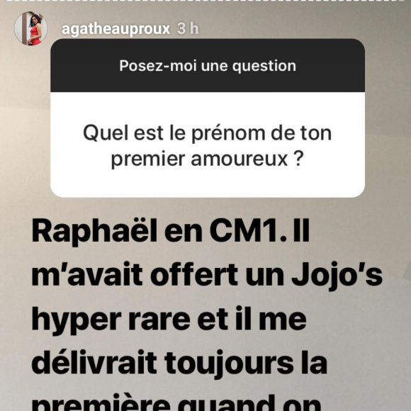 Agathe Auproux se confie sur son premier amour sur Instagram, le 11 juillet 2018.
