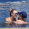 Caroline Wozniacki et son fiancé David Lee en vacances à Portofino en Italie, le 14 juillet 2018.
