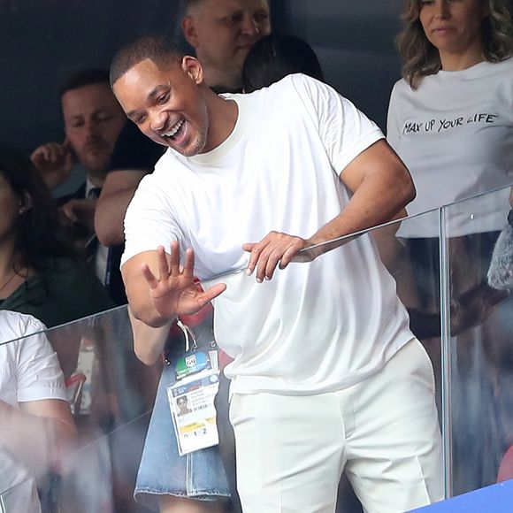 Will Smith - People au stade Loujniki lors de la finale de la Coupe du Monde de Football 2018 à Moscou, opposant la France à la Croatie à Moscou le 15 juillet 2018 .© Cyril Moreau/Bestimage