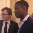 Paul Pogba fait "daber" Emmanuel Macron à l'Elysée le 16 juillet 2018
