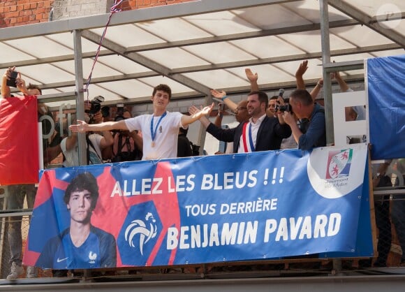 Benjamin Pavard - Le champion du monde 2018 de football Benjamin Pavard est de retour dans sa ville de Jeumont dans le Nord de la France le 18 juillet 2018. © BO/Bestimage