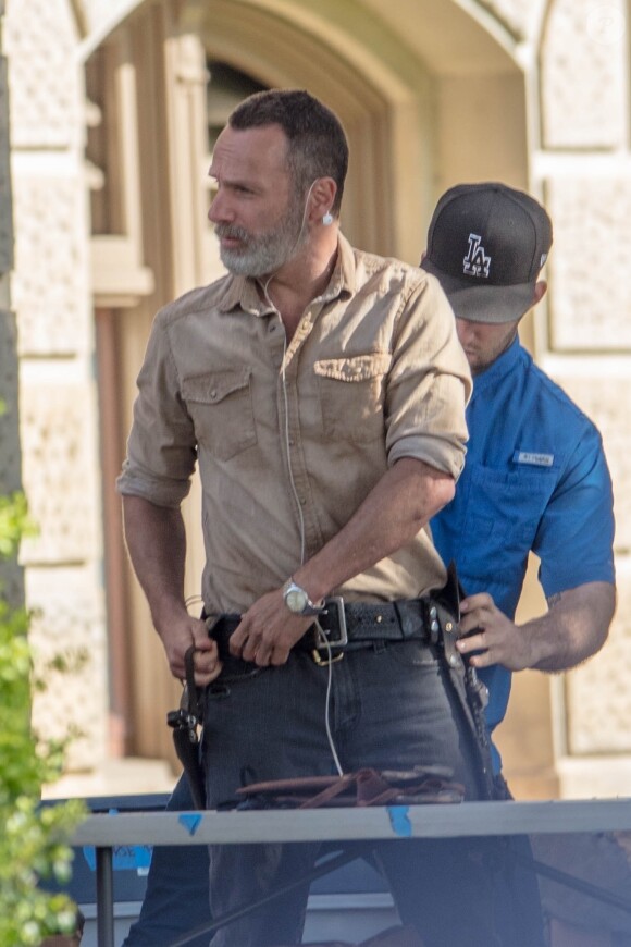 Exclusif - Image du tournage de la saison 9 de The Walking Dead à Atlanta en mai 2018.
