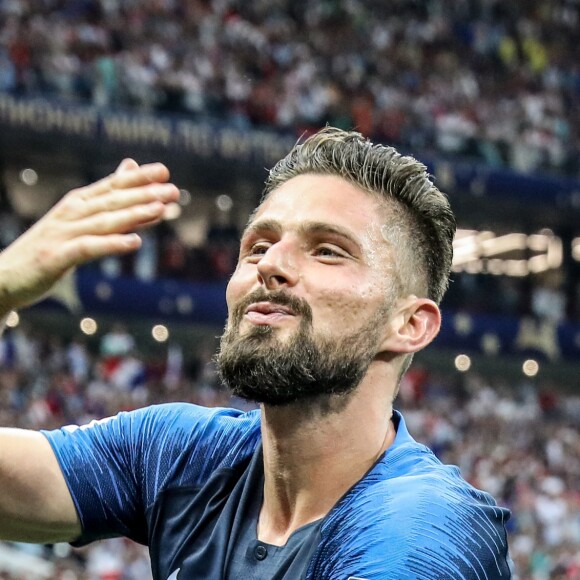 Presnel Kimpembe et Olivier Giroud - Finale de la Coupe du Monde de Football 2018 en Russie à Moscou, opposant la France à la Croatie (4-2). Le 15 juillet 2018 © Moreau-Perusseau / Bestimage