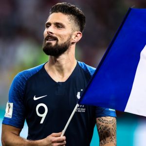 Olivier Giroud - Finale de la Coupe du Monde de Football 2018 en Russie à Moscou, opposant la France à la Croatie (4-2). Le 15 juillet 2018.