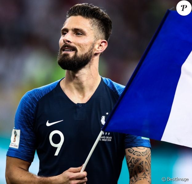 Olivier Giroud - Finale de la Coupe du Monde de Football 2018 en Russie à Moscou, opposant la France à la Croatie (4-2). Le 15 juillet 2018.