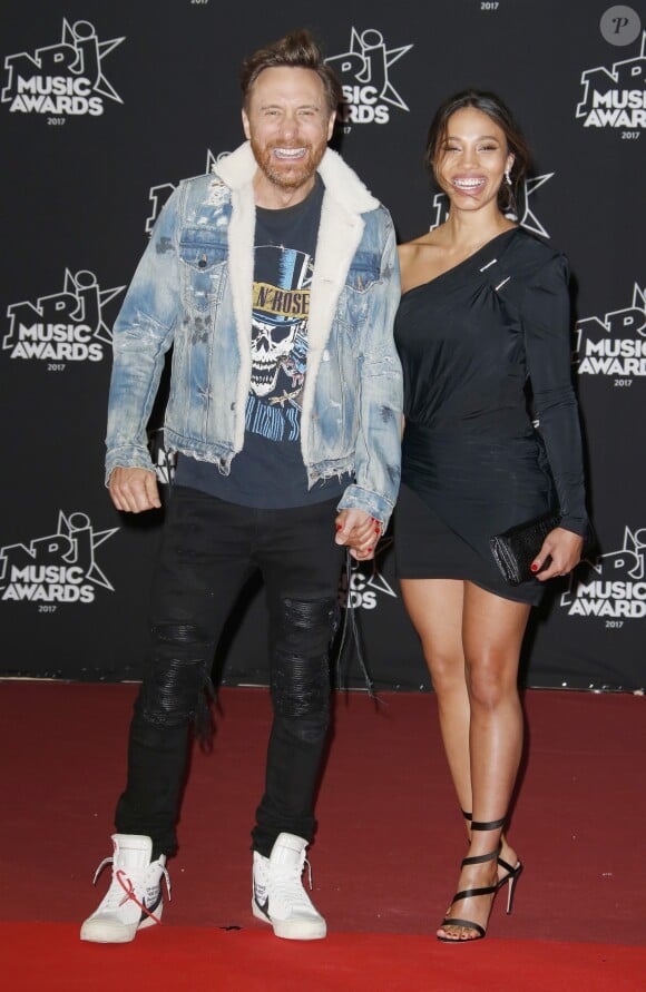 David Guetta et sa compagne Jessica Ledon - 19ème édition des NRJ Music Awards à Cannes le 4 novembre 2017. © Christophe Aubert via Bestimage