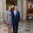 Inauguration et visite de presse des expositions d'été au Palais Royal de Bruxelles en présence du roi Philippe et de la reine Mathilde de Belgique à Bruxelles le 20 juillet 2018