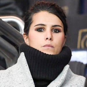 Karine Ferri encourage son compagnon Yoann Gourcuff lors du match Psg-Rennes au Parc des Princes à Paris le 6 novembre 2016. (victoire 4-0 du Psg) © Pierre Perusseau/Bestimage