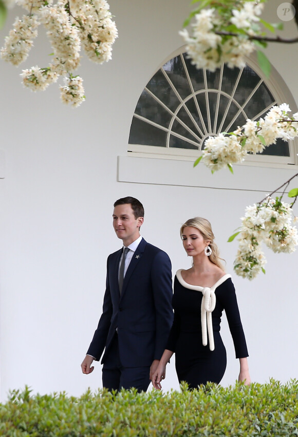 Jared Kushner (Haut conseiller du président des États-Unis) et sa femme Ivanka Trump (conseillère du président des États-Unis) à la Maison Blanche à Washington, The District, Etats-Unis, le 24 avril 2018. © Dominique Jacovides/Bestimage