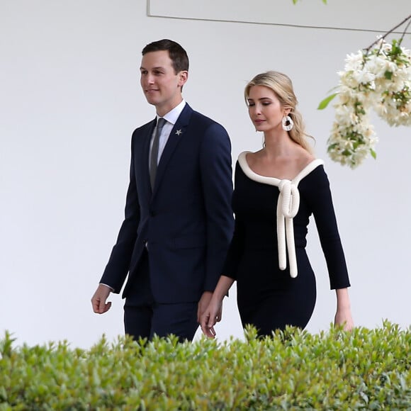 Jared Kushner (Haut conseiller du président des États-Unis) et sa femme Ivanka Trump (conseillère du président des États-Unis) à la Maison Blanche à Washington, The District, Etats-Unis, le 24 avril 2018. © Dominique Jacovides/Bestimage