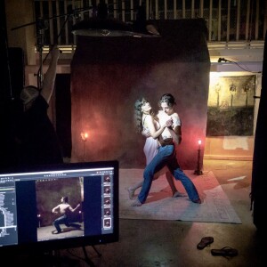 Laetitia Casta et Serguei Polunin - Coulisses de la réalisation du Calendrier Pirelli 2019 avec le photographe Albert Watson. Avril 2018.