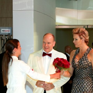 Le prince Albert II de Monaco et la princesse Charlene de Monaco arrivent à la 70ème édition du gala de la Croix Rouge monegasque à Monaco le 27 juillet 2018. © Dominique Jacovides/Bestimage