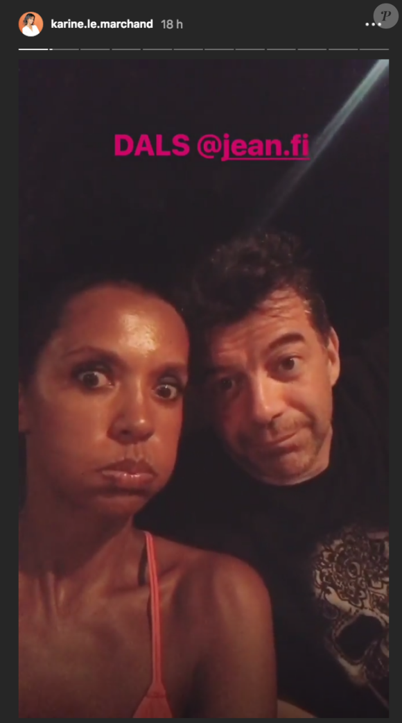Stéphane Plaza et Jeanfi Janssens en vacances avec Karine Le Marchand. Août 2018. 