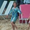Exclusif - Hayden Panettiere profite d'une belle journée ensoleillée avec sa fille Kaya sur une plage de Bridgetown à la Barbade, le 19 février 2018
