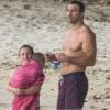 Exclusif - Hayden Panettiere profite d'une belle journée ensoleillée avec son fiancé Wladimir Klitschko et sa fille Kaya sur une plage de Bridgetown à la Barbade, le 19 février 2018