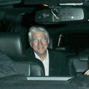 Richard Gere et sa compagne Alejandra Silva - Célébrités à la sortie d'une soirée privée au restaurant Delilah à Los Angeles, Californie, Etats-Unis, le 25 mars 2018.