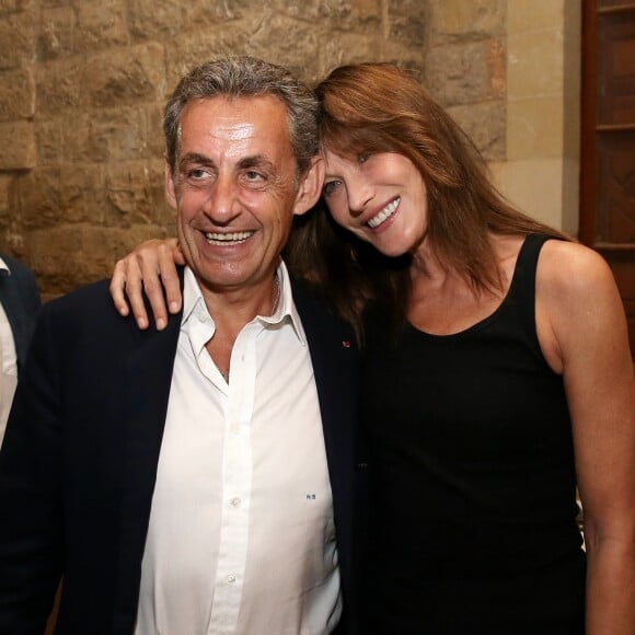 Carla Bruni-Sarkozy et son mari Nicolas Sarkozy - Coulisses du concert de Carla Bruni-Sarkozy au Beiteddine Art Festival à Beyrouth au Liban le 30 juillet 2018. ©DominiqueJacovides/Bestimage