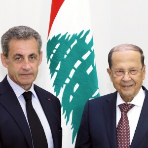 Nicolas Sarkozy a profité de son séjour au Liban pour rendre visite au Président de la République Libanaise, Michel Aoun à Beyrouth à Beyrouth le 30 juillet 2018. © Dominique Jacovides/Bestimage